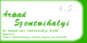 arpad szentmihalyi business card