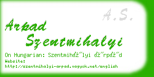 arpad szentmihalyi business card